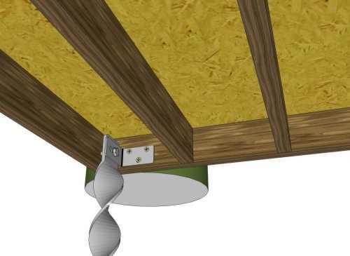 Un abri avec raccord B et ancrages au sol Visdeterre