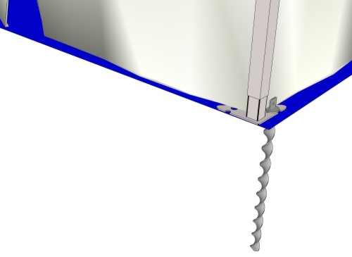 Tente avec ancrage au sol JF en coin.