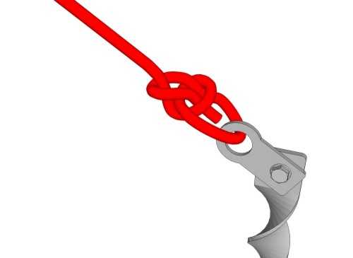 Visdeterre G405 avec une corde et un ancrage spirale au sol.