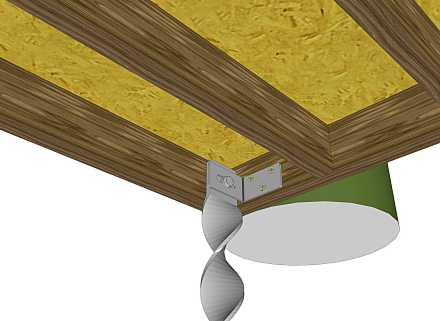 Ancrage d'un hangar de jardin à l'aide d'une ancre Visdeterre et raccord type B