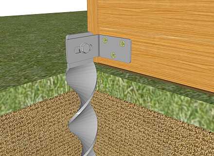 Ancrage d'un hangar de jardin - montage du support