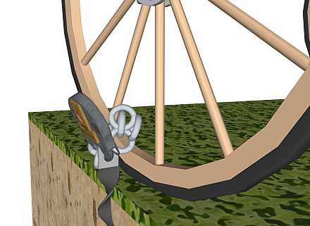 Un chariot à cheval fixé avec ancrage